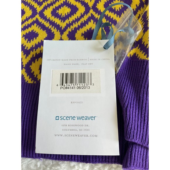 Scene Weaver Papillon Scarf Purple/Yellow Many Ways to Wear Scarf/Shawl etc. NEW - Picture 11 of 12